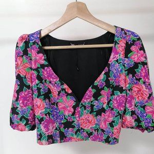 Zara floral crop top
